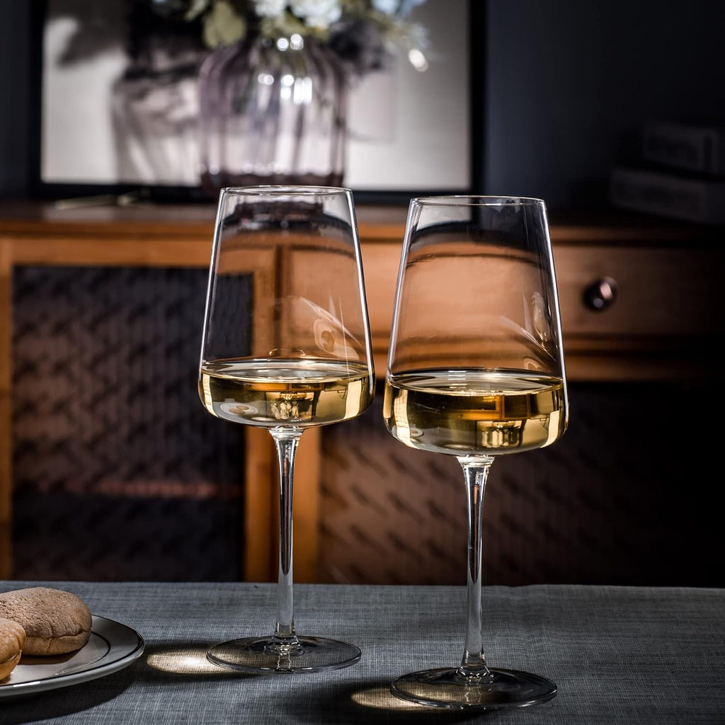 Hand Blown Red Wine Glasses Set of 4 - Premium Crystal Wine Glasses With Long Stem,19 oz - Unique Gift for Father's