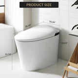 Smart Toilet with Auto-Flush & Heated Seat - Foot Sensor, Nightlight, Modern One-Piece Design