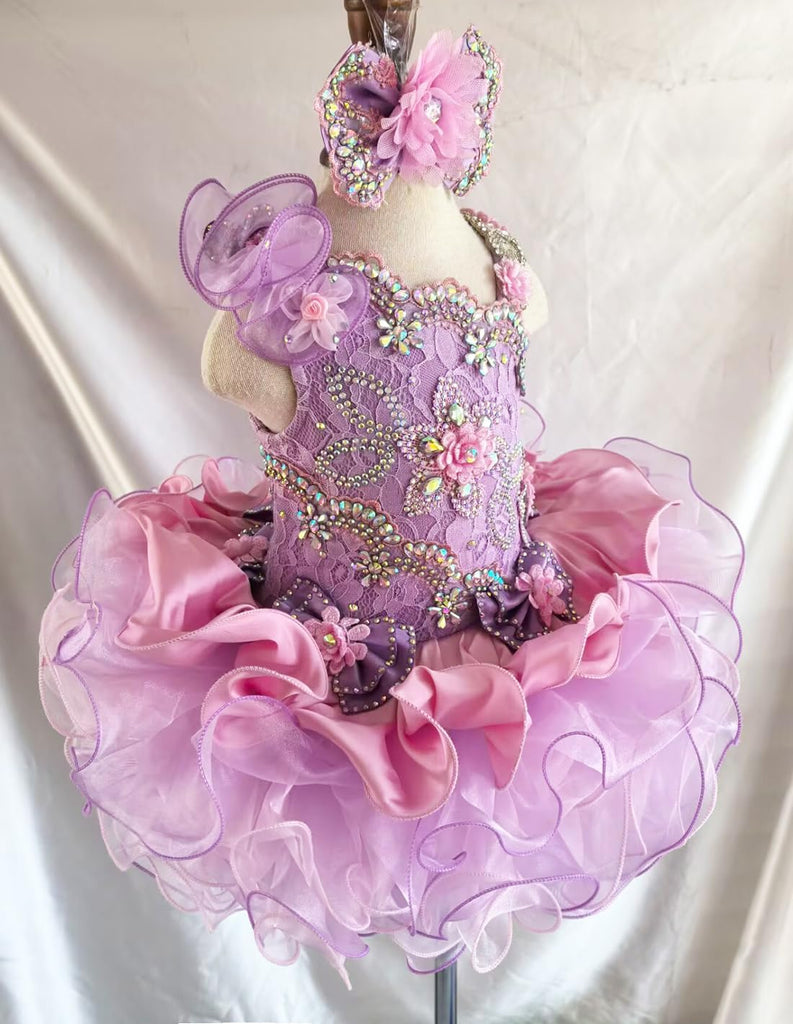 Baby Girl Pageant Dress Handmade Beaded Dresses Toddler Pageant Girl's Princess Dress