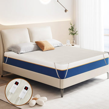 Heated Mattress Pad, Dual Control Electric Mattress Pad Bed Warmer with 9 Heat Settings & 9H Auto Shut-Off