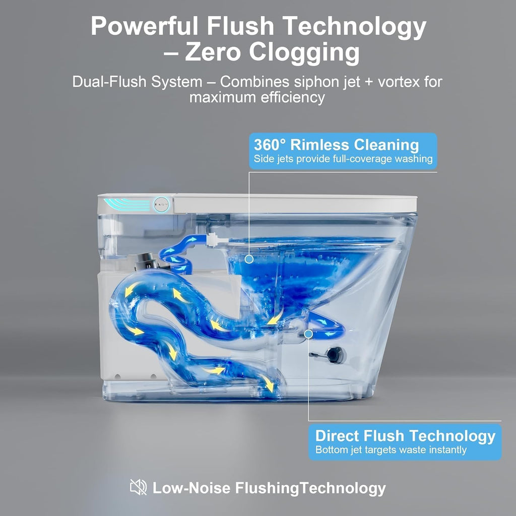 Pre-Sale Smart Toilet with Bidet Built in, Elongated Toilet with Heated Seat, Dryer, Auto-Lift Lid, Soft Close
