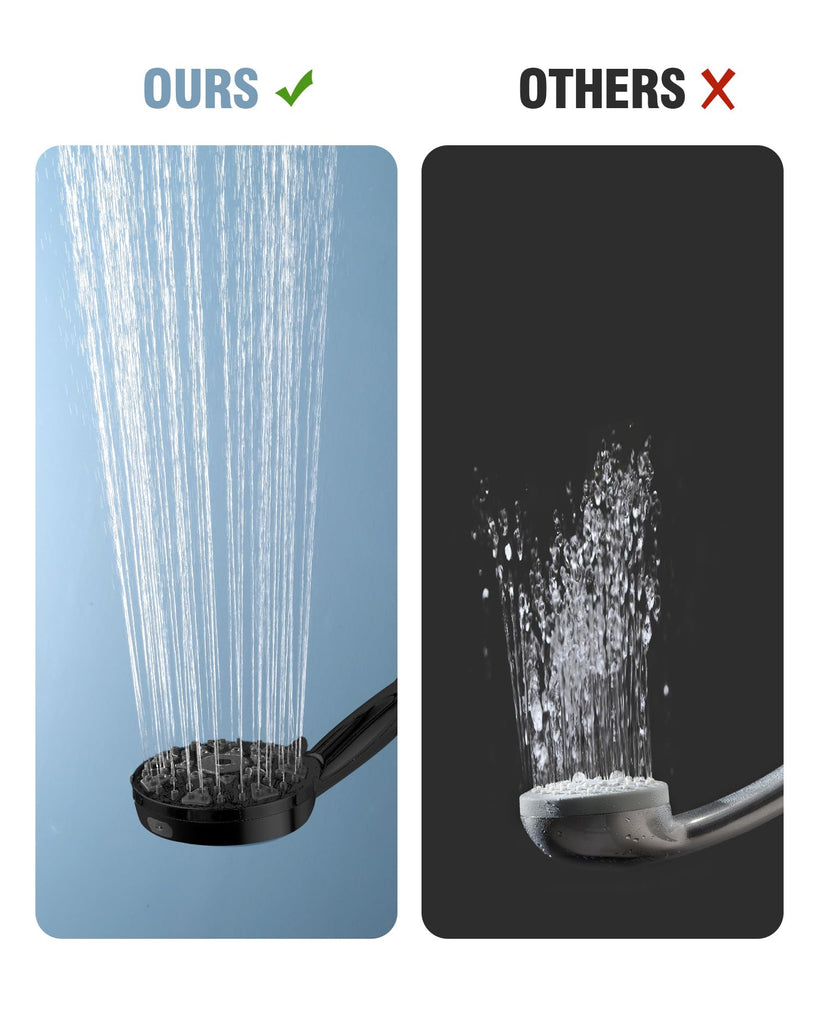 High Pressure Shower head with Handheld 7 Modes, Built-in Power Wash to Clear Tub. Tile & Pets, 5" High Flow Hand