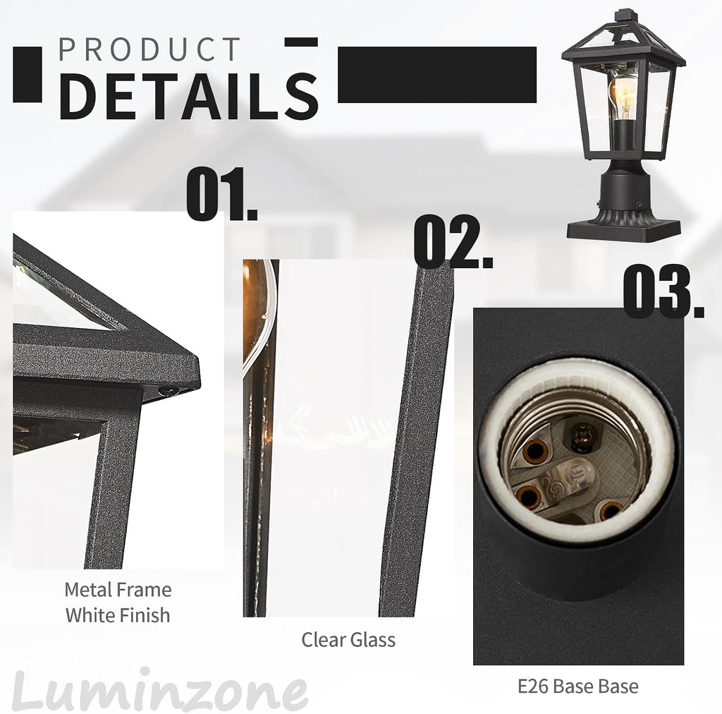 Outdoor Post Lights Fixtures, Lamp Post Light Fixture Black Finish