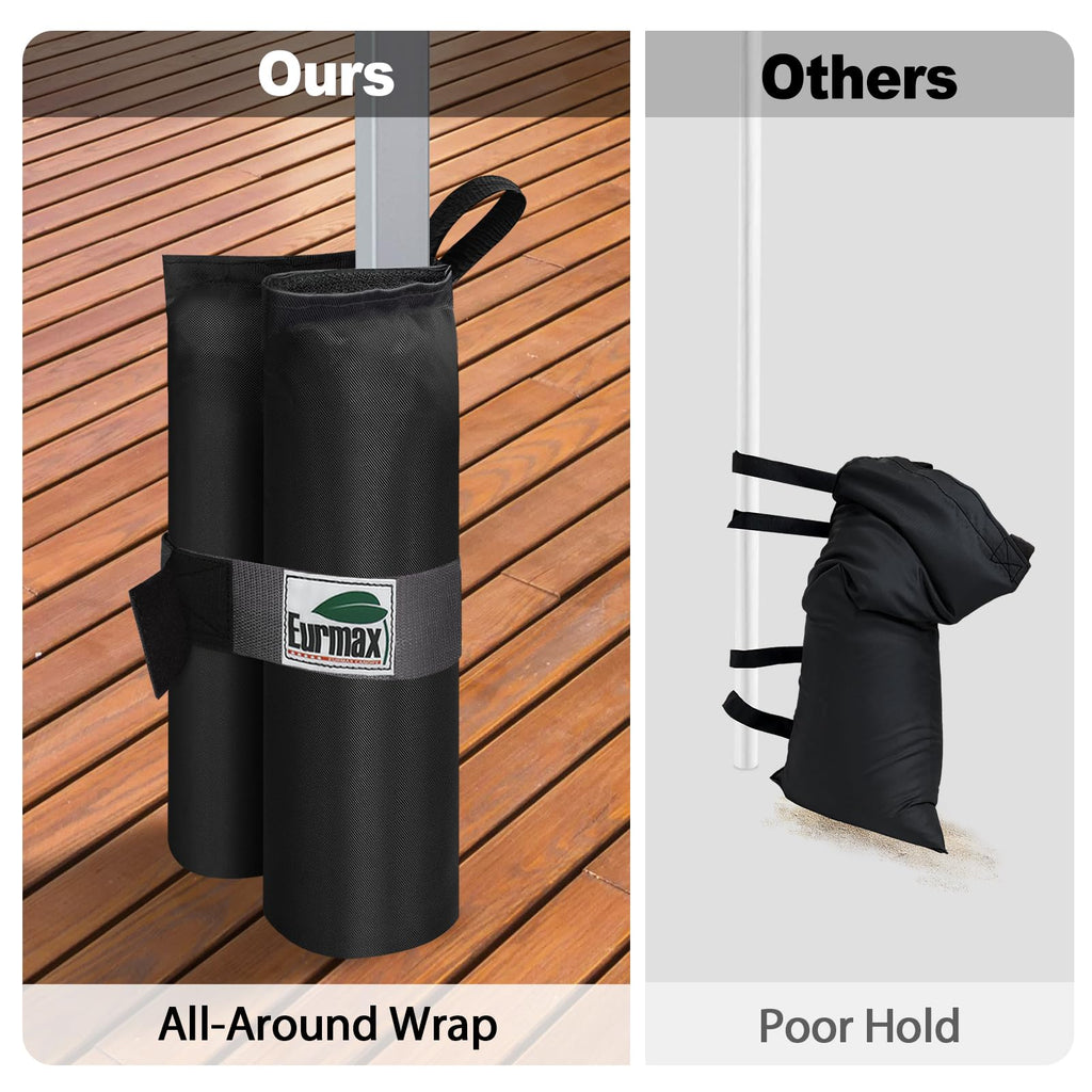 USA 4-Pack Capacity Universal Canopy Weight Bags, Heavy Duty Windproof Sandbags with All-Around Wrap