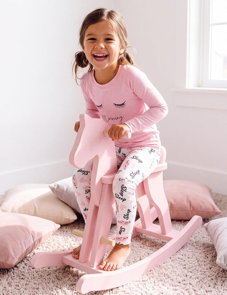 Girls Pajamas Long Sleeve Snug Fit Pjs Set Kids Cute Sleepwear