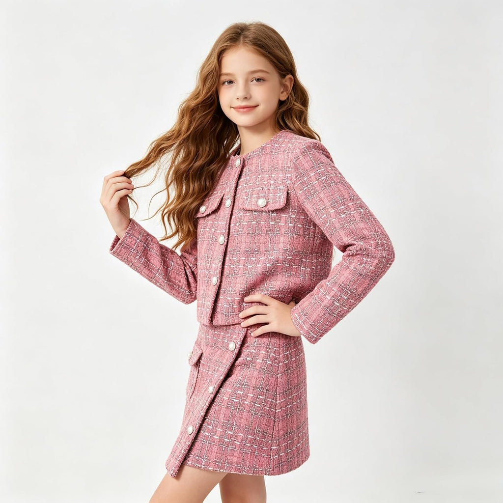 Girls 2 Piece Outfits Skirt Sets Party Dresses School Sports Clothes