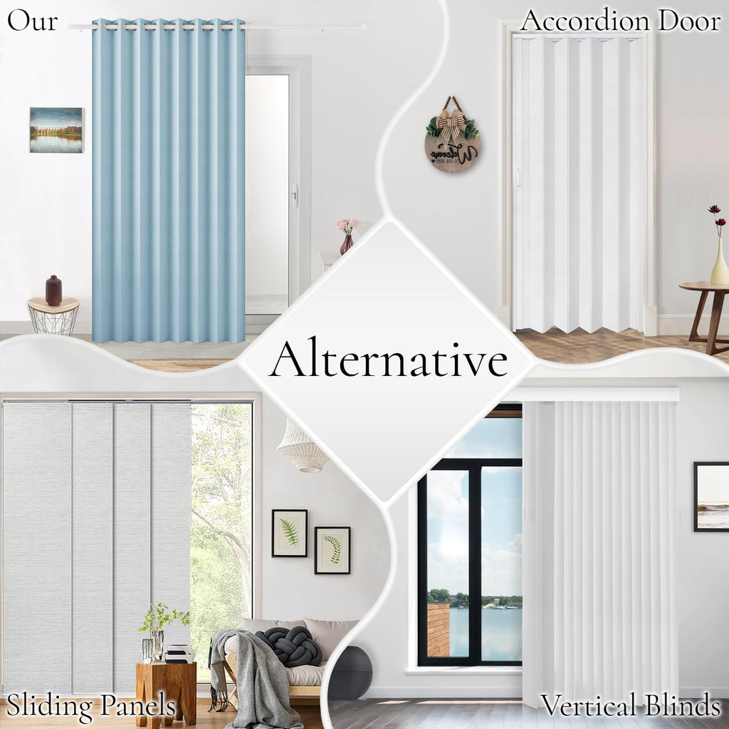 100% Blackout Curtain with Magnetic Closure - Pinch Pleat Look Window Drapes & Doorway Privacy Screen, Accordion