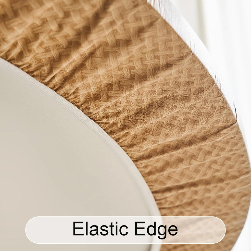 Vinyl Round Tablecloth, Fitted Table Cloth for 57"-65" Tables