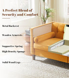 Dreamsir 78'' W Velvet Sofa, Mid-Century Love Seats Sofa Furniture with Bolster Pillows