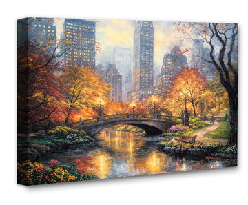 Autumn In Central Park Painting - 28x36 Stretched Canvas Poster, Cityscape Wall, New York City Fall Decor, Urban