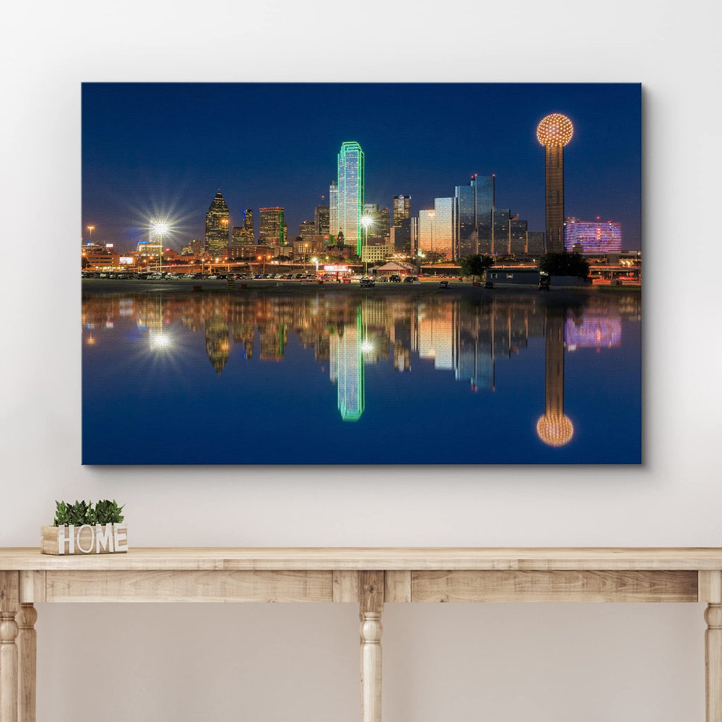 Canvas Print Wall Dallas, Texas City Skyline Reflection Architecture & Maps Cityscape Photography Realism Global