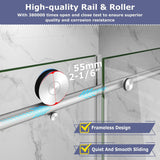 55"-60" W x 63" H Bathtub Soft Closing Sliding Shower Door
