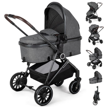 2 in 1 Baby Stroller,Folding High Landscape Infant Stroller,Reversible Pram, Convertible Pushchair for Infants