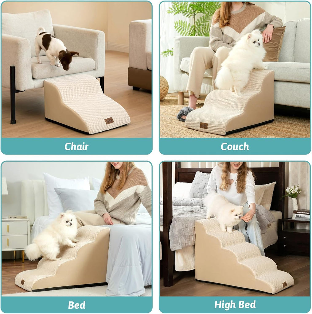 Dog Stair for Small Dog 15.7" H, 3 Step Pet Ramp for Couch