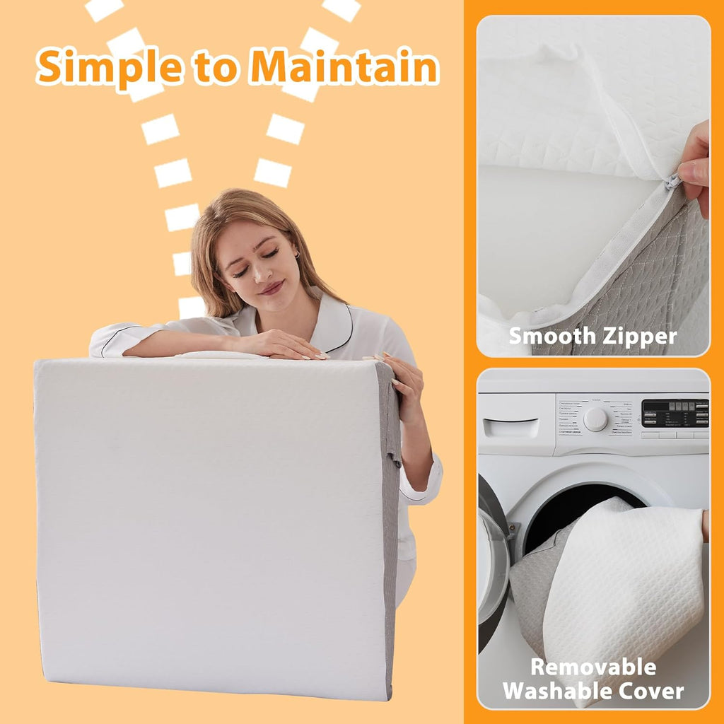 Wedge Pillow for Acid Reflux, Bed Wedge Pillow for Headboard 10", Pillow Wedge for Back Pain Relief, Post Surgery