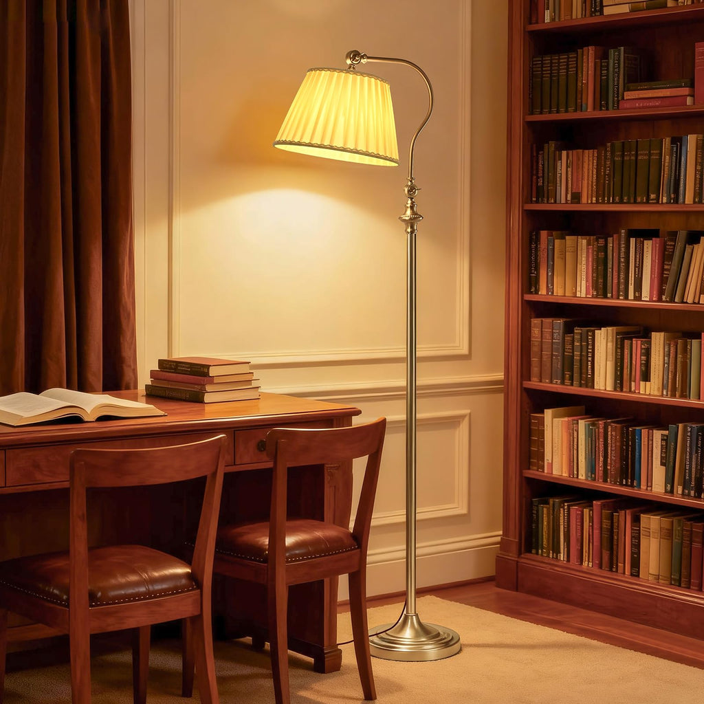 Gold Brass Brushed Floor Lamp, Remote and Bluetooth Dimming
