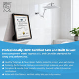 All Metal cUPC Certified Rain Shower Head, 10'' High Pressure Rainfall Showerhead with 16" Shower Head Extension Arm