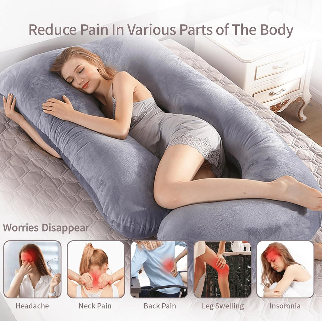 60 Inch Full Body Pregnancy Pillows for Sleeping Cooling Pregnancy Pillow,U Shaped Pregnancy Body Pillow,Maternity