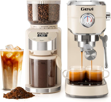 20 Bar Espresso Machine with Conical Burr Anti-Static Coffee Grinder | Removable Water Tank;Include Necessary