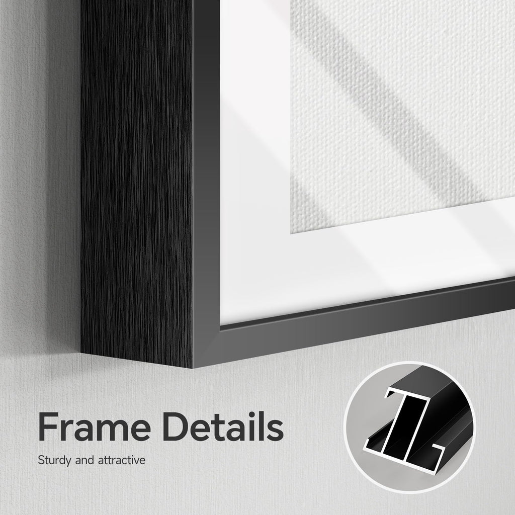 Framed Coastal Beach Black and White Wall Art, 11x14 Inch