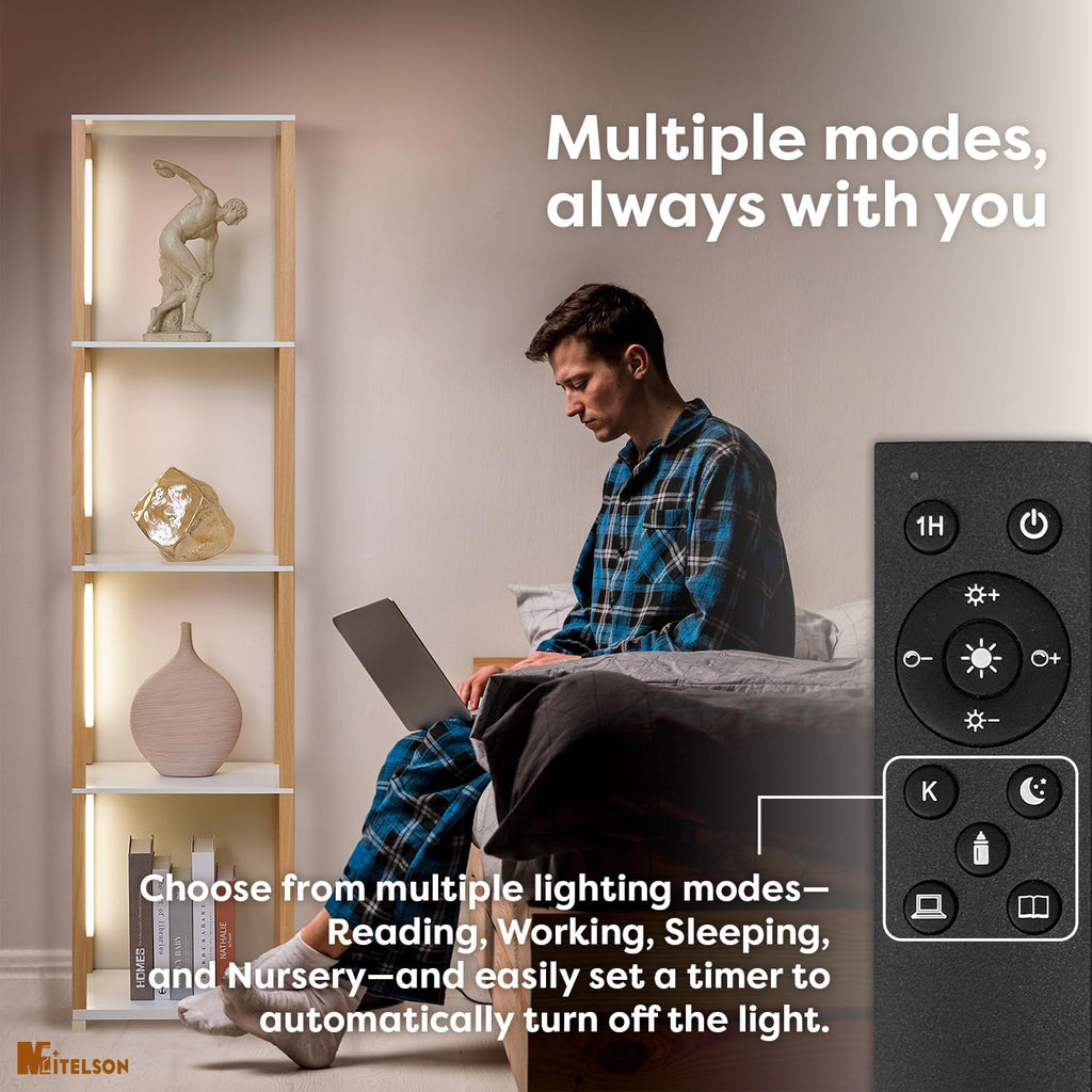 Floor Lamp with Shelves, Modern Shelf Lamp with Remote/APP Control, Standing Lamp, 5-Tier Display Shelf with