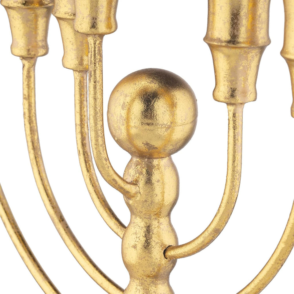 Hanukkah 7 Branch,Decorative Menorahs Candle Holder for Chanukah,7 Arm Candlestick Holder Ceremony Candlelight Set - Set of 3