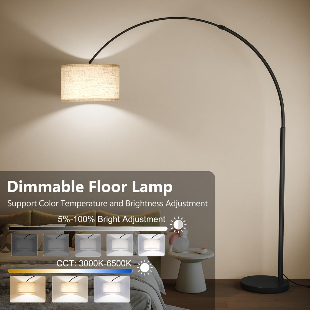 82" Tall Arc Floor Lamp, Large Standing Arched Lamp