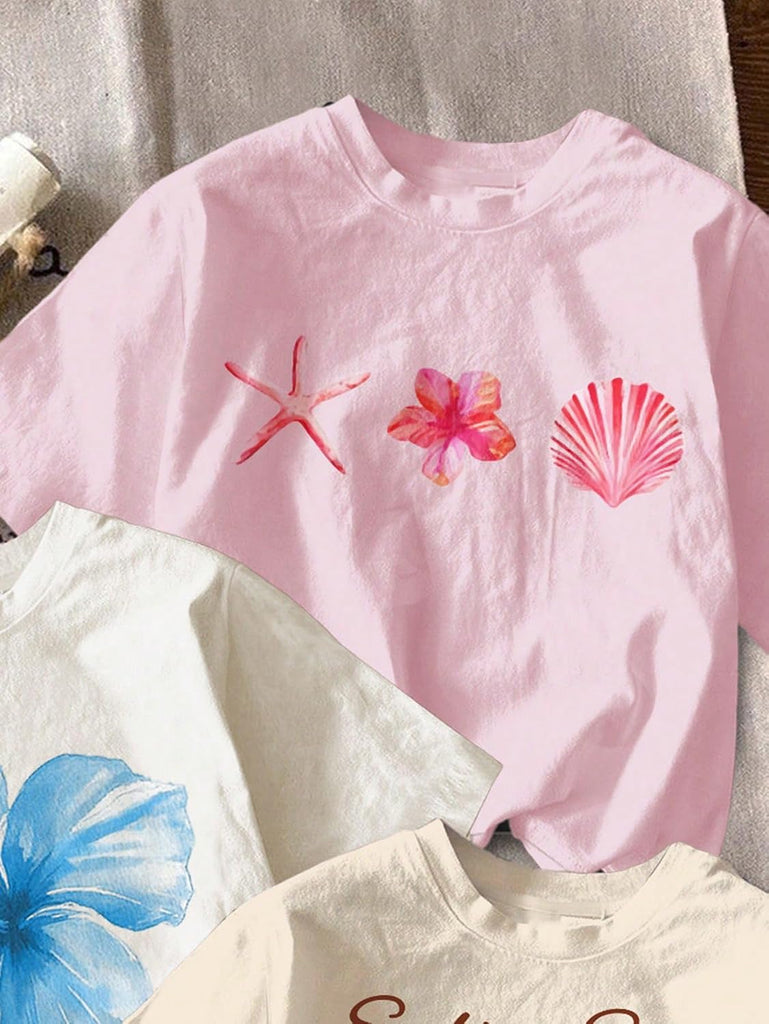 Girl's Graphic Tees Crewneck Summer T Shirt Tops Cute Clothes