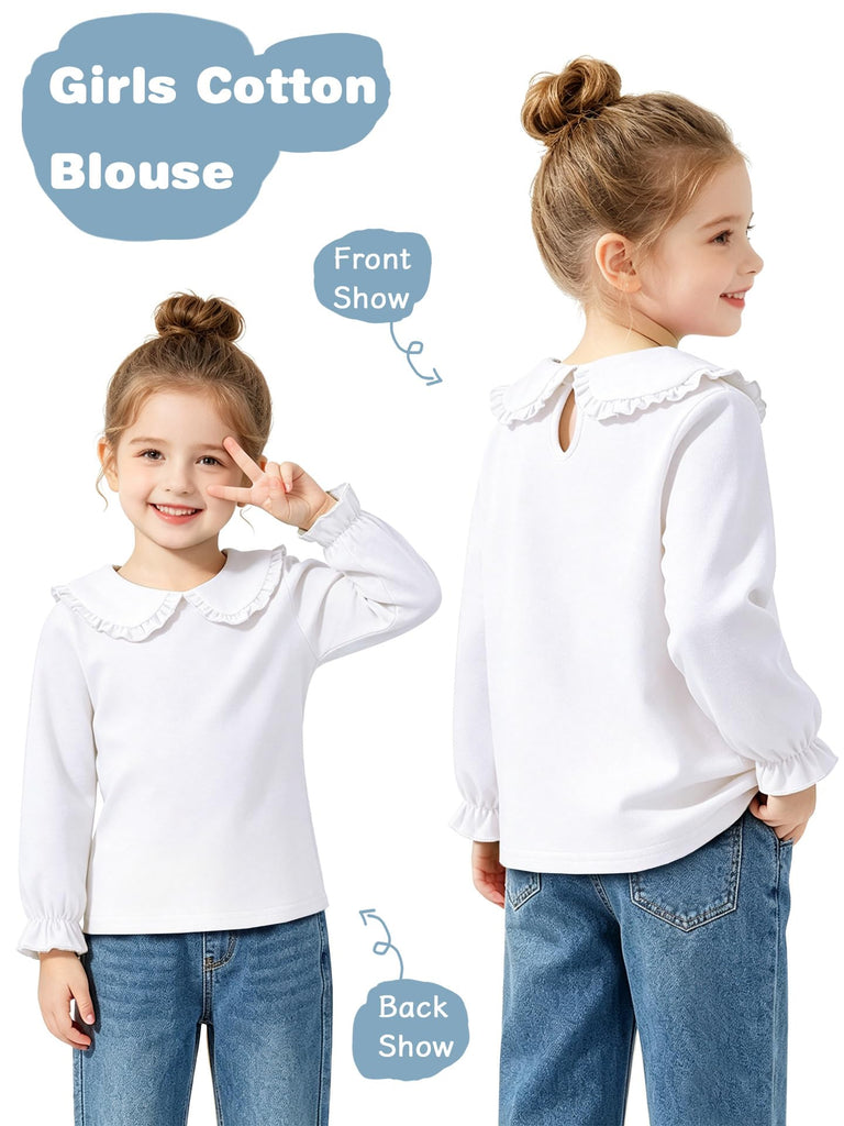 Toddler Girl T-Shirt Girl Peter Pan Collar Blouse
