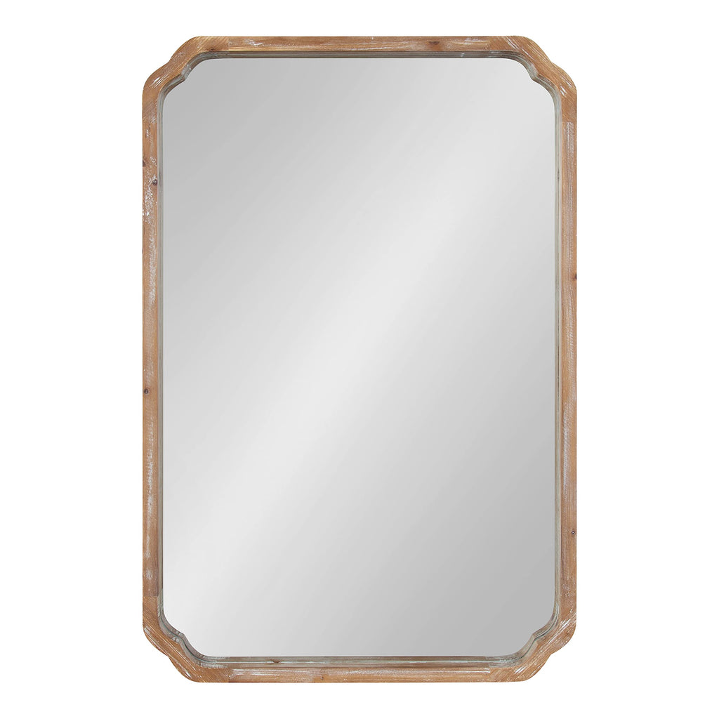 Marston Farmhouse Rectangle Wall Mirror; 24 x 36; Rustic Brown; Decorative Rustic Mirror for Wall