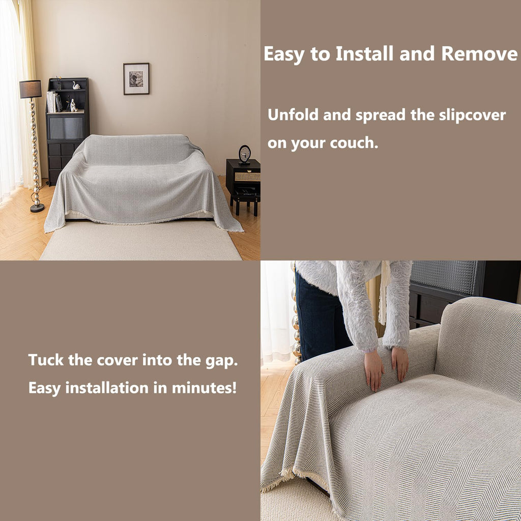 Small Chair Recliner Cover Sheet Blanket, Machine Washable Non Slip Chenille Armchair Cushion Slipcover for Pets