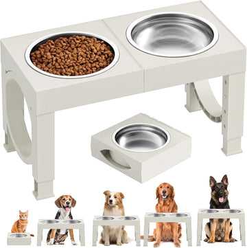 Elevated Dog Bowls Large Breed Raised Dogs Bowl Stand Large/Medium Sized Dog Stainless Steel Food Water Bowl Stands 5