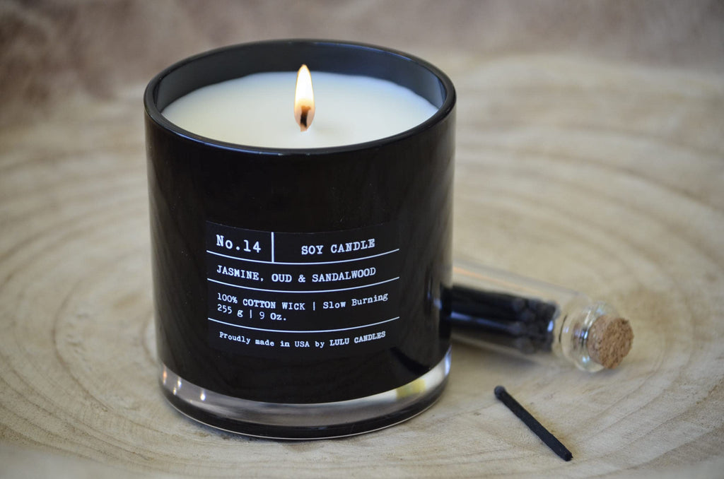 Jasmine, Oud & Sandalwood Scented Soy Blend Jar Candle 9 Oz 2 Pack