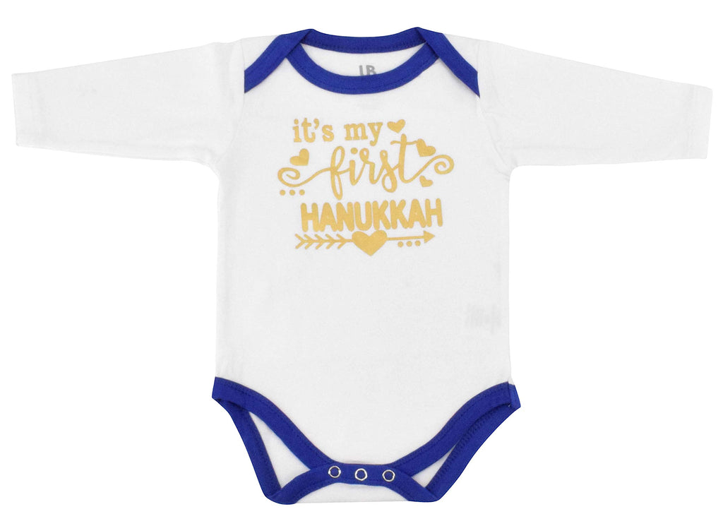 Girls 1st Hanukkah Layette Outfit Tutu Romper Headband