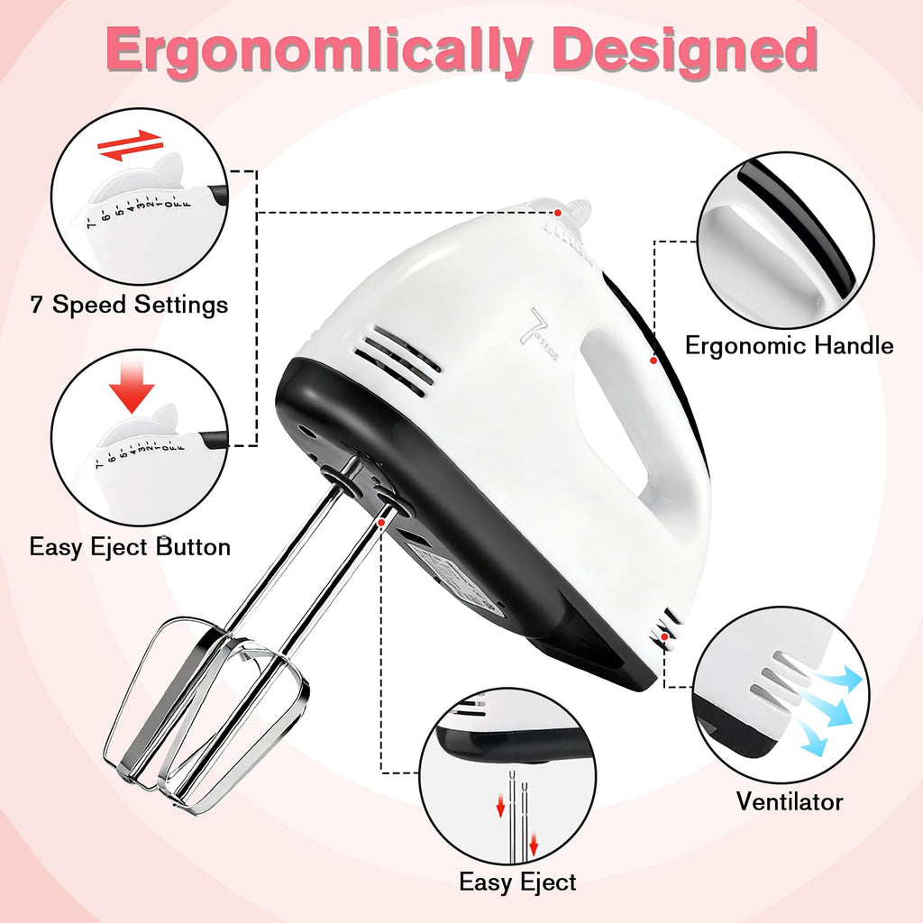 Electric Hand Mixer with 12'' Cake Turnable Stand Set