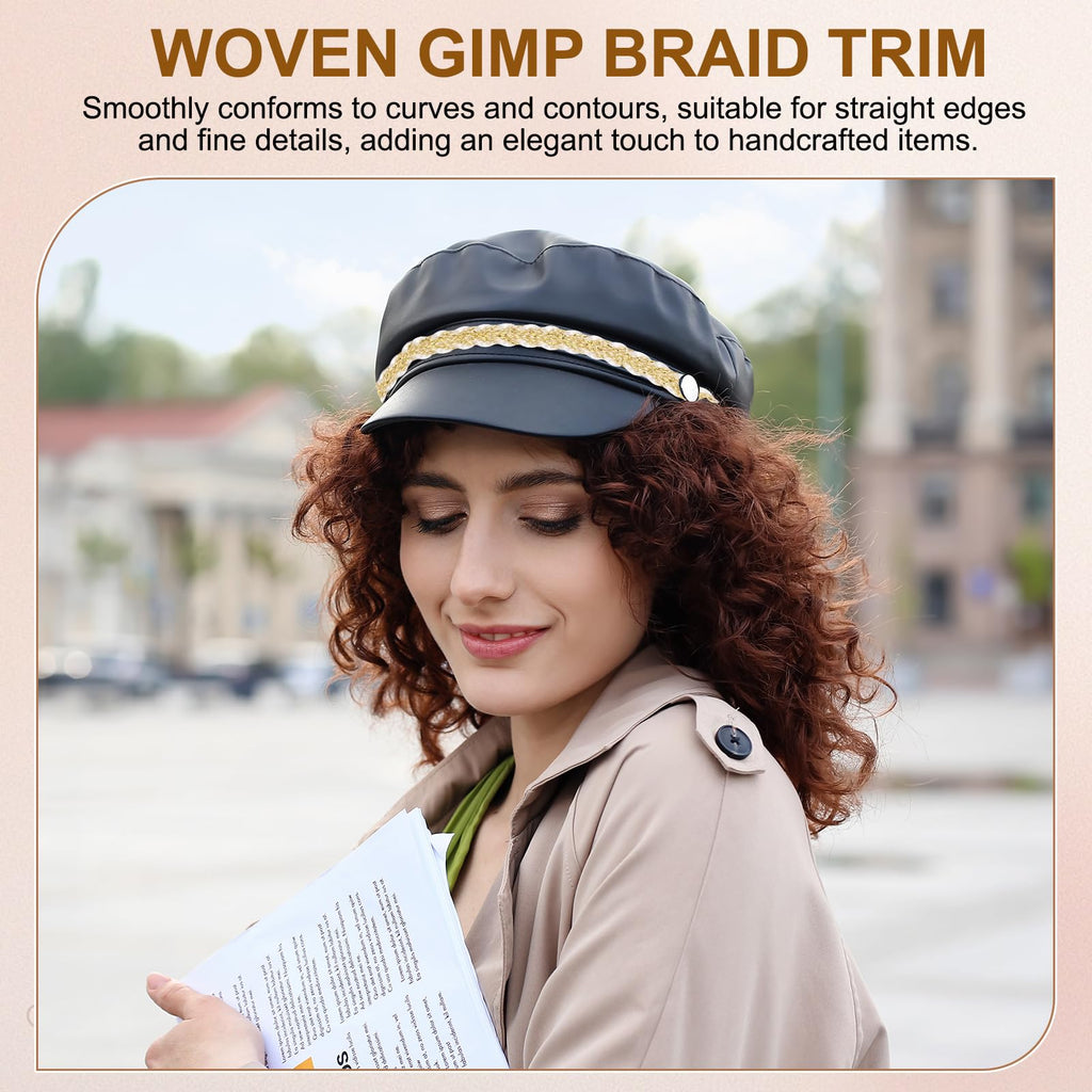 Gimp Braid Trim 1/8" Woven Braid Ribbon White/Silver