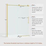 56-60” x 76” Frameless Shower Door, 5/16" (8mm) Clear SGCC Tempered Glass, Bathroom Glass Sliding Shower Doors
