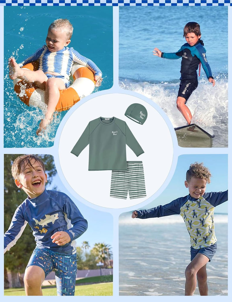 Boys UPF 50+ Piece Rash Guard Swim Set