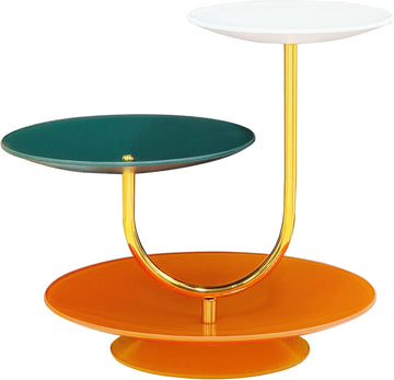 Modern Color 3 Tier Cupcake Stand, Tempered Glass Dessert Stand for Coffee