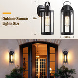 2 Pack Exterior Lighting Fixtures, Outdoor Wall Light with Clear Glass