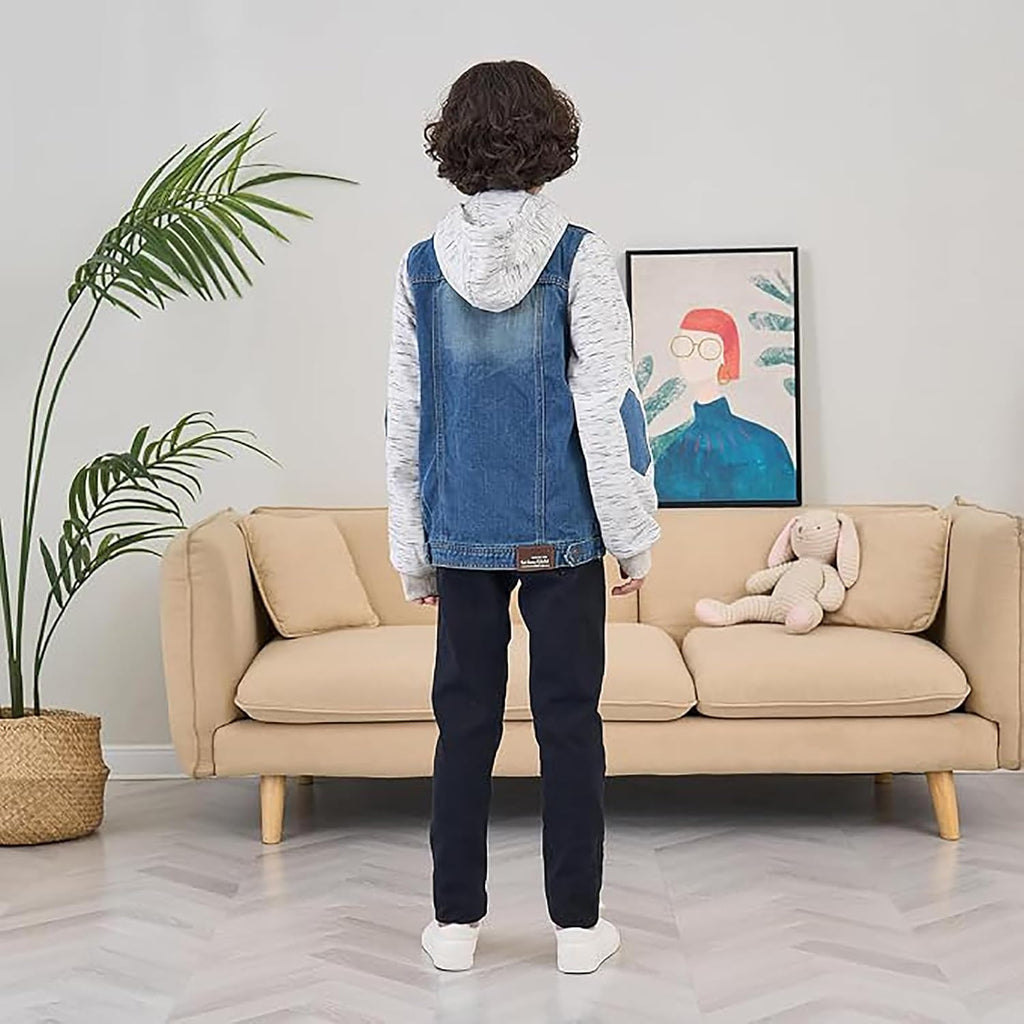 Kids Boys Girls Hooded Denim Jacket