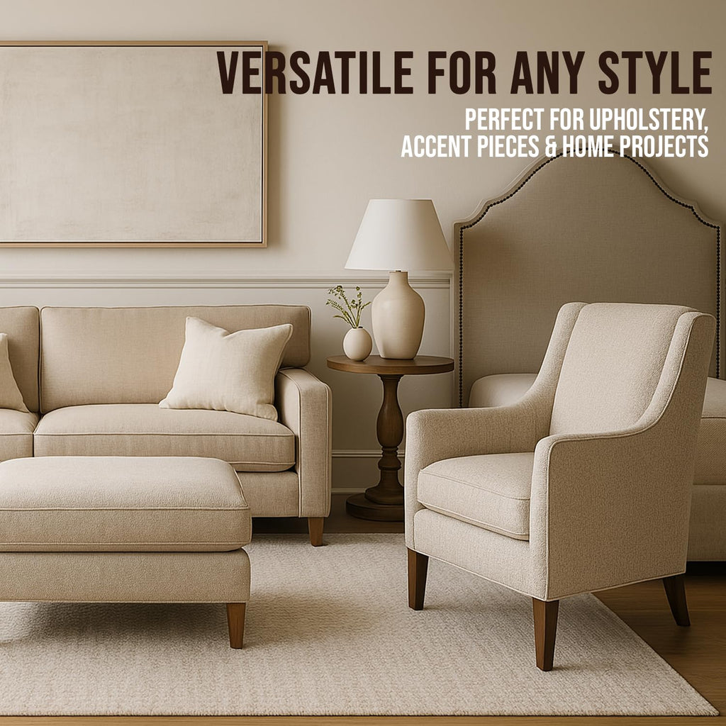 Fabrics Whisper OATMILK 1 Yard - Water Cleanable Stain Resistant, 100% Polyester, Alta Finish, 55" Width