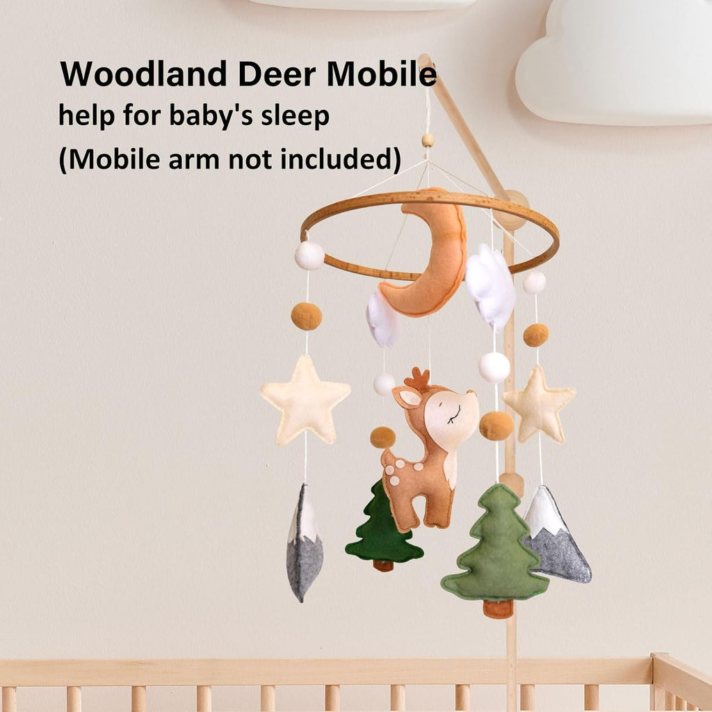 Woodland Baby Crib Mobile, Deer Baby Mobile for Crib Boys & Girls, Fawn Nursery Mobile, Forest Theme Baby Nursery