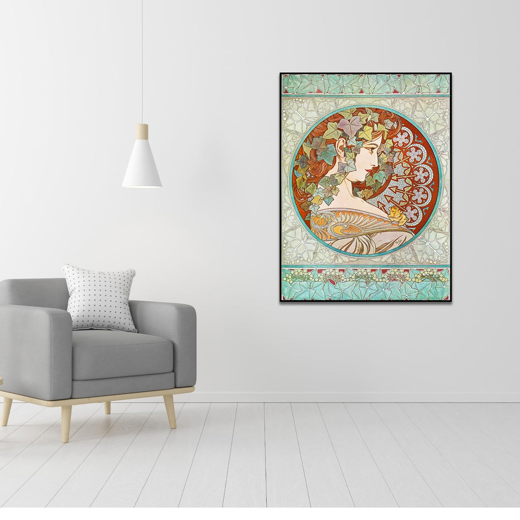 Alphonse Mucha Canvas Wall Art Laurel Poster Mucha Art Nouveau Painting Vintage Classical Poster Fine Art Oil