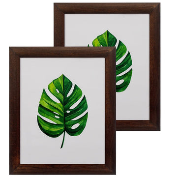 Rustic Wood Picture Frames 8x10 - Pack of 2 - Farmhouse Tabletop or Wall Mount Display with Glass, Dark Brown