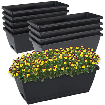 Window Box Planter, 10Pack Plastic Vegetable Flower Planters Boxes