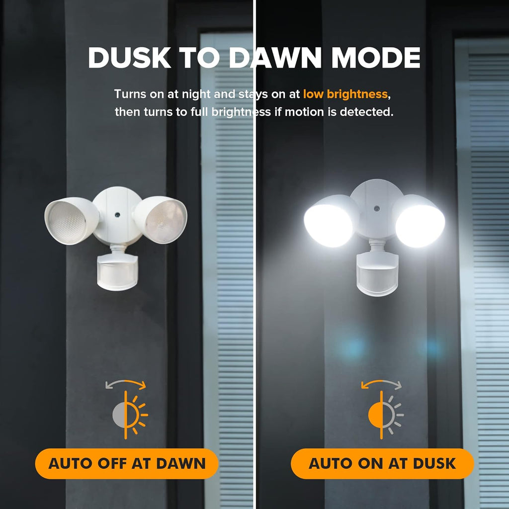 32W 3500 Lumen LED Security Lights Motion Sensor Light Outdoor, 5000K Daylight, IP65 Waterproof, Dusk to Dawn, Motion