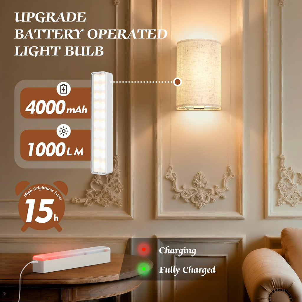 Battery Operated Wall Sconce Wireless Wall Sconces Set of Two