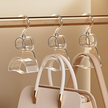 3 Pieces Clear Purse Hanger Closet, Durable Luxury Bag Hangers Hooks