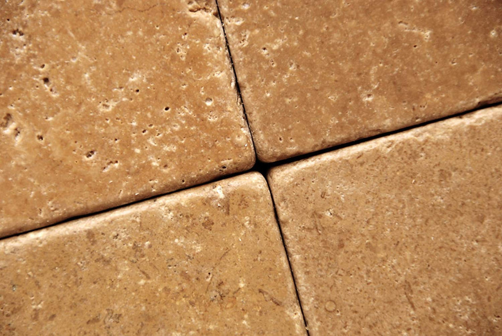 Noche/Chocolate Travertine Tumbled 3"X6" Subway Tile -50 sq.ft.